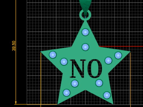 STAR NO GOLD PENDANT 3D 프린트 모델