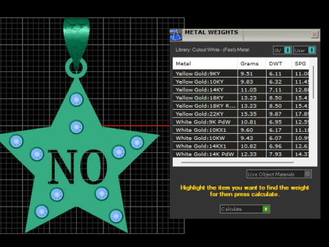 STAR NO GOLD PENDANT 3D Print Model