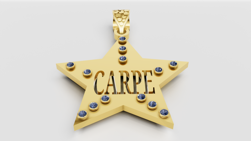 CARPE STAR GOLD PENDANT Model Cetak 3D .c4d .max .obj .3ds .fbx .stl .blend 