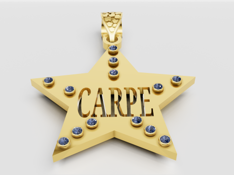 CARPE STAR GOLD PENDANT 3D Print Model