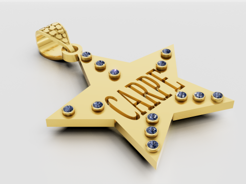 CARPE STAR GOLD PENDANT Model Cetak 3D
