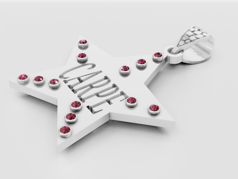 CARPE STAR GOLD PENDANT Model Cetak 3D