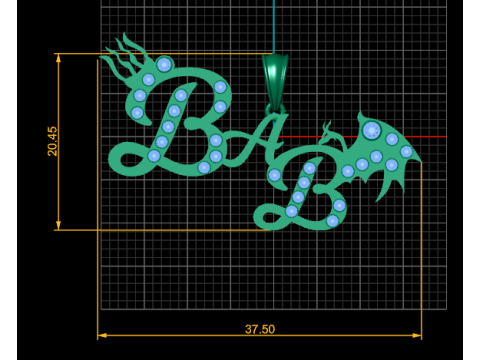 BAB GOLD PENDANT Modelo de Impressão 3D