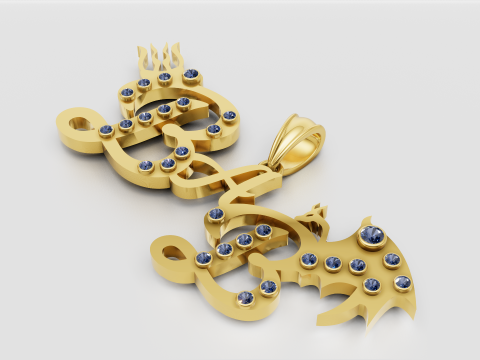 BAB GOLD PENDANT Modelo de Impressão 3D