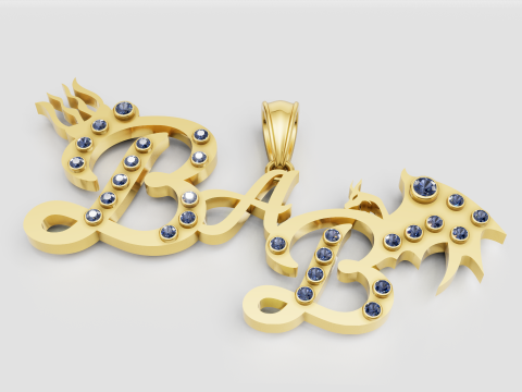 BAB GOLD PENDANT 3D Print Model