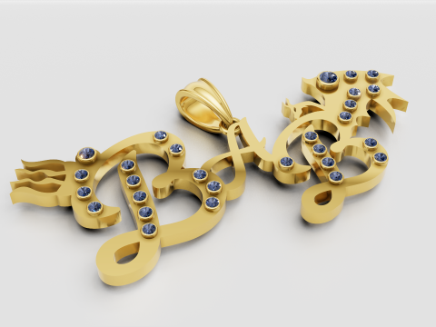 BAB GOLD PENDANT Modelo de Impressão 3D
