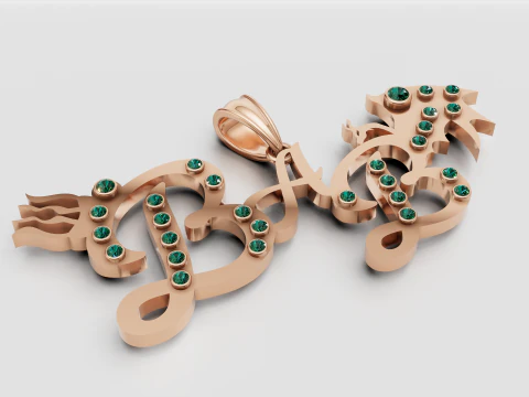 BAB GOLD PENDANT 3D Print Model
