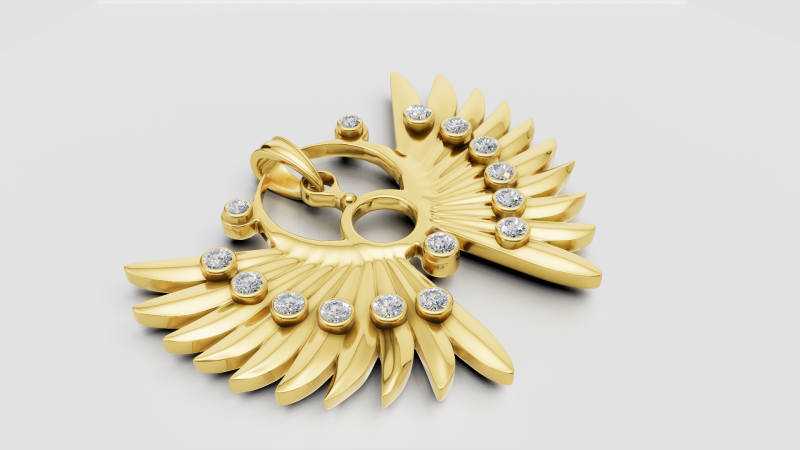 STYLE GOLD PENDANT 3D Print Model .c4d .max .obj .3ds .fbx .stl .blend