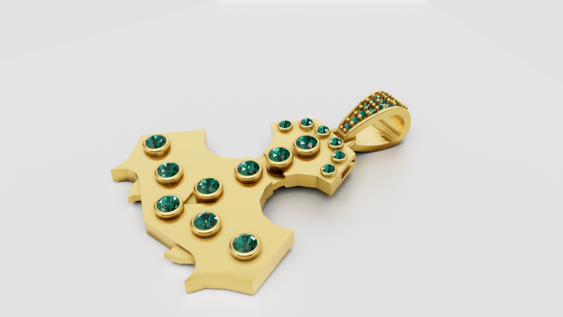 3D GOLD PENDANT 3D 프린트 모델 .c4d .max .obj .3ds .fbx .stl .blend