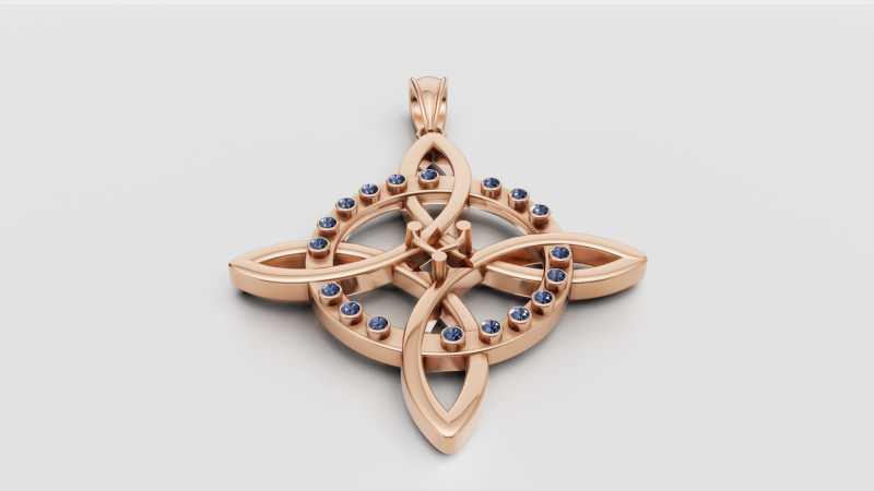 3D ROUND GOLD PENDANT Modello di stampa 3D .c4d .max .obj .3ds .fbx .stl .blend 