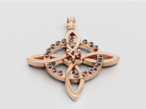 3D ROUND GOLD PENDANT 3D Print Model