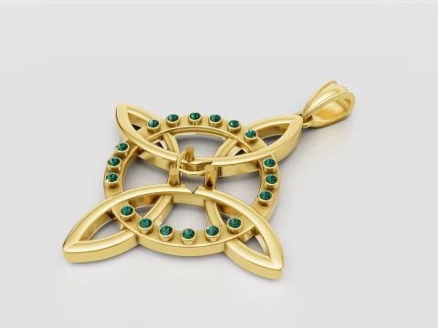 3D ROUND GOLD PENDANT 3D Print Model