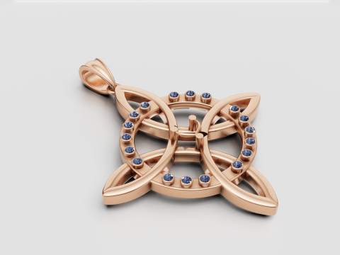 3D ROUND GOLD PENDANT Modello di stampa 3D
