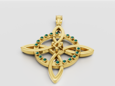 3D ROUND GOLD PENDANT Modello di stampa 3D