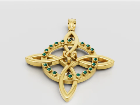 3D ROUND GOLD PENDANT 3D Print Model