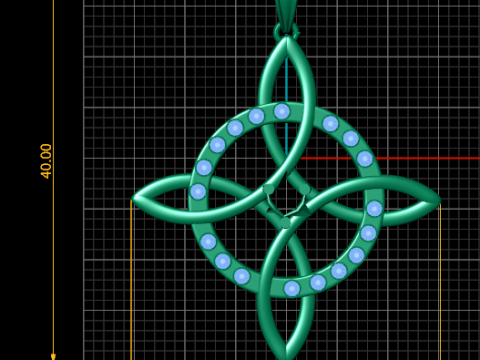 3D ROUND GOLD PENDANT Modello di stampa 3D