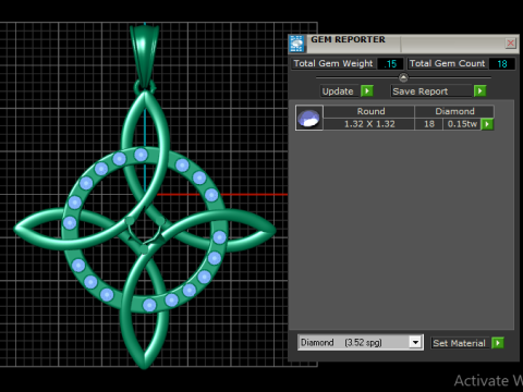 3D ROUND GOLD PENDANT Modello di stampa 3D