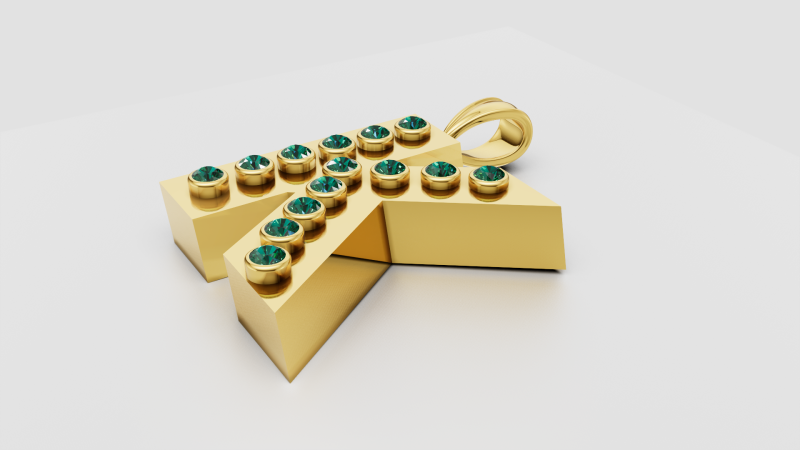K 3D GOLD PENDANT 3D Print Model .c4d .max .obj .3ds .fbx .stl .blend 