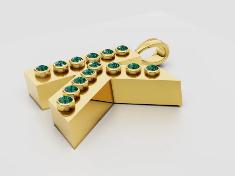 CIONDOLO K IN ORO 3D Modello di stampa 3D