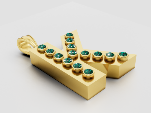 K 3D GOLD PENDANT 3D Print Model