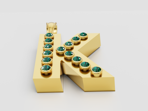 K 3D GOLD PENDANT 3D Print Model