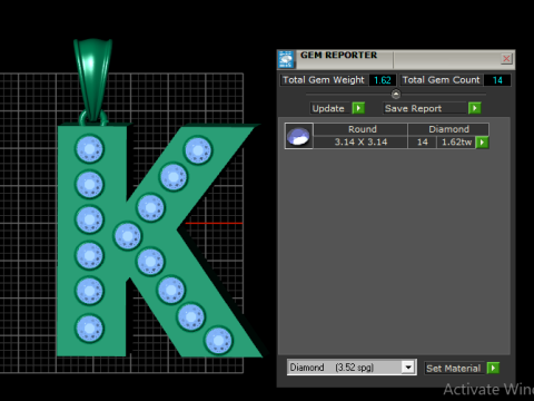 K 3D GOLD PENDANT 3D Print Model