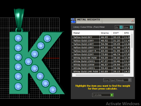 K 3D GOLD PENDANT 3D Print Model