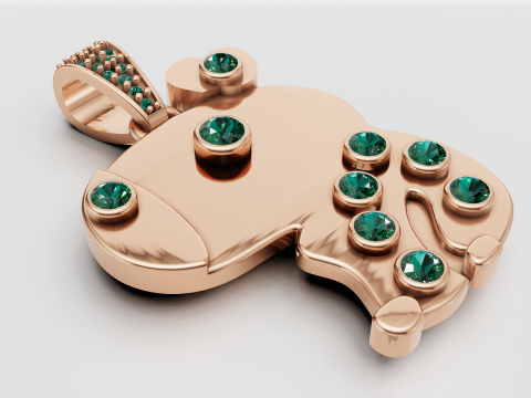 ANIMALS BEAR GOLD PENDANT 3D Print Model