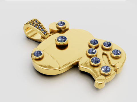 ANIMALS BEAR GOLD PENDANT 3D Print Model