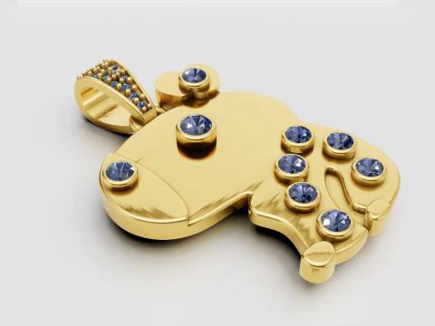 ANIMALS BEAR GOLD PENDANT 3D Print Model