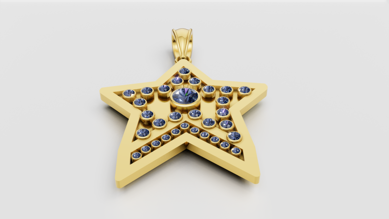 STAR DIAMEND PENDANT 3D Baskı Modeli .c4d .max .obj .3ds .fbx .stl .blend