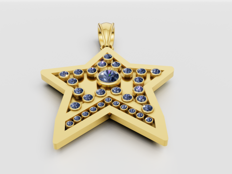 STAR DIAMEND PENDANT 3D Print Model