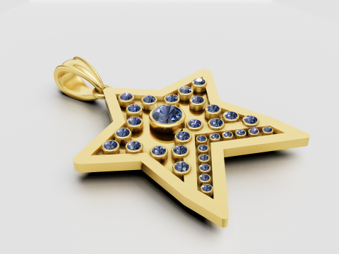 STAR DIAMEND PENDANT 3D Baskı Modeli