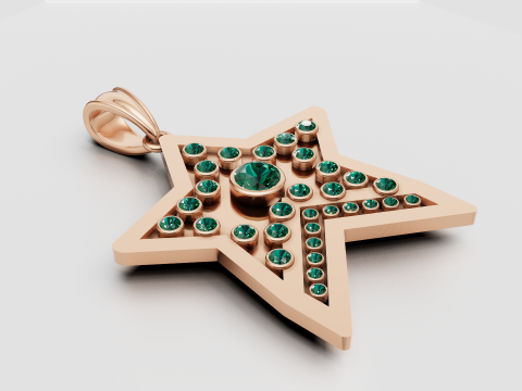 STAR DIAMEND PENDANT 3D Baskı Modeli