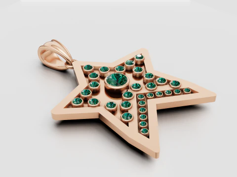 STAR DIAMEND PENDANT 3D Print Model