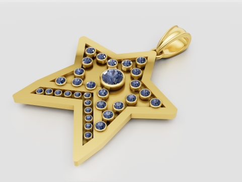 STAR DIAMEND PENDANT 3D Baskı Modeli