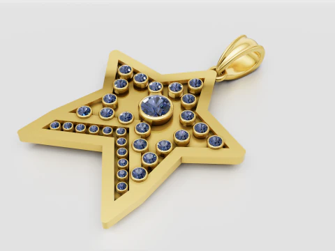 STAR DIAMEND PENDANT 3D Print Model