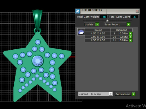 STAR DIAMEND PENDANT 3D Print Model