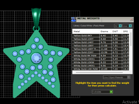 STAR DIAMEND PENDANT 3D Baskı Modeli