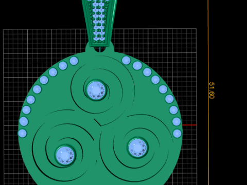 3d round pendant 3D प्रिंट मॉडल
