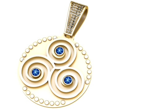 3d round pendant 3D प्रिंट मॉडल