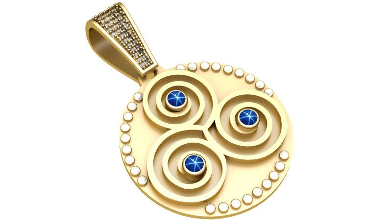 3d round pendant 3D प्रिंट मॉडल .c4d .max .obj .3ds .fbx .stl .blend