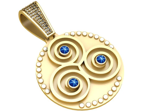 Liontin bulat 3d Model Cetak 3D