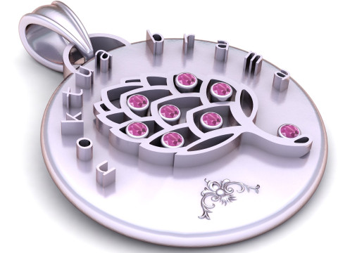 3d round pendant 3D प्रिंट मॉडल