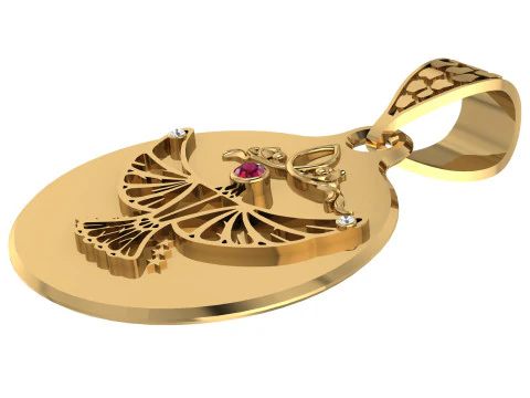 3D Round Eagle Pendant 3D Print Model