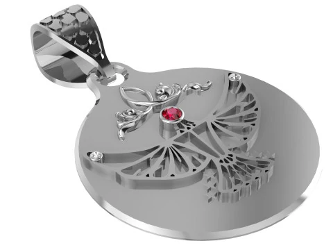 3D Round Eagle Pendant 3D Print Model