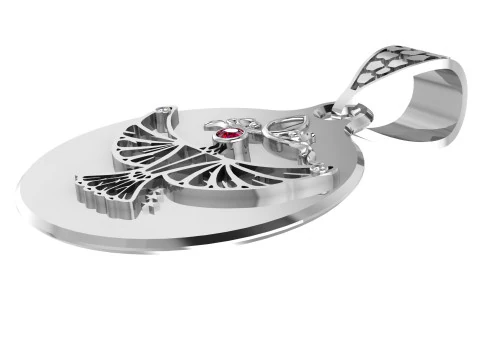 3D Round Eagle Pendant 3D Print Model