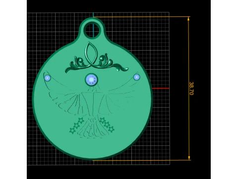 3D Round Eagle Pendant 3D Print Model