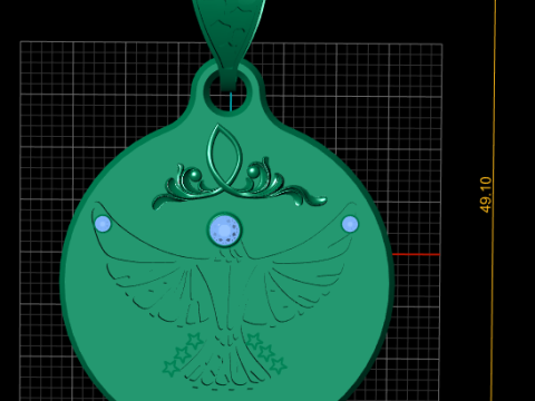 3D Round Eagle Pendant 3D Baskı Modeli