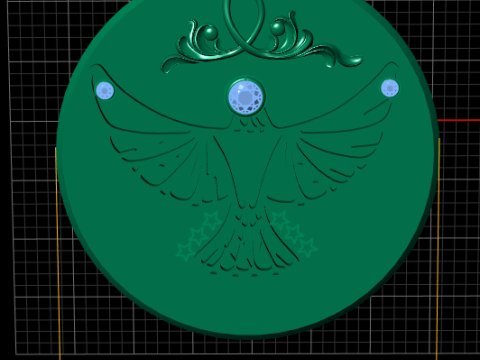 3D Round Eagle Pendant 3D Baskı Modeli